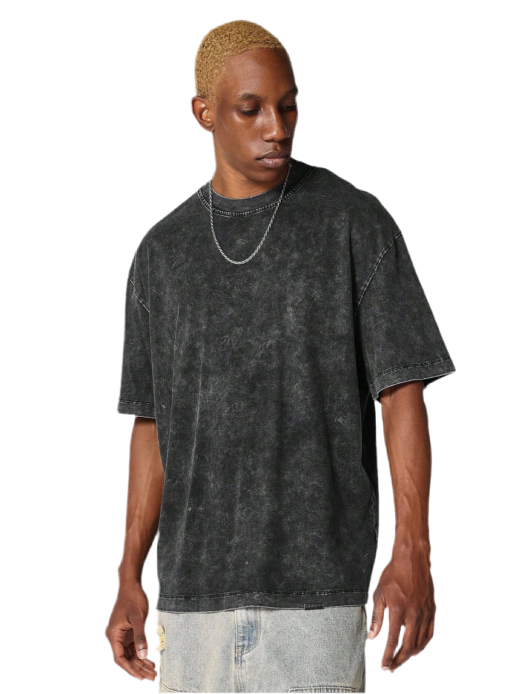 RedplanetHQ Acid Wash Round-Neck Polo Shirt